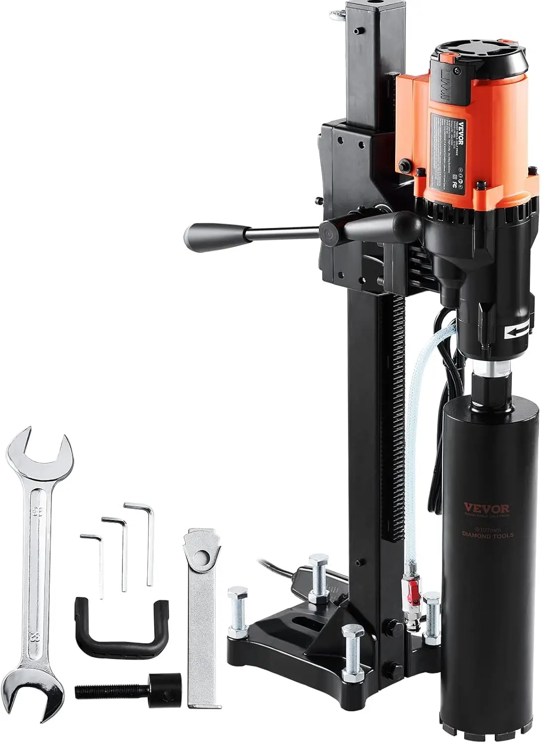 

Diamond Core Drilling Machine, 8in Wet&Dry Concrete Core Drill Rig with Stand, 750RPM Speed & 1-1/4" 5/8" Thread & Lifting Handl