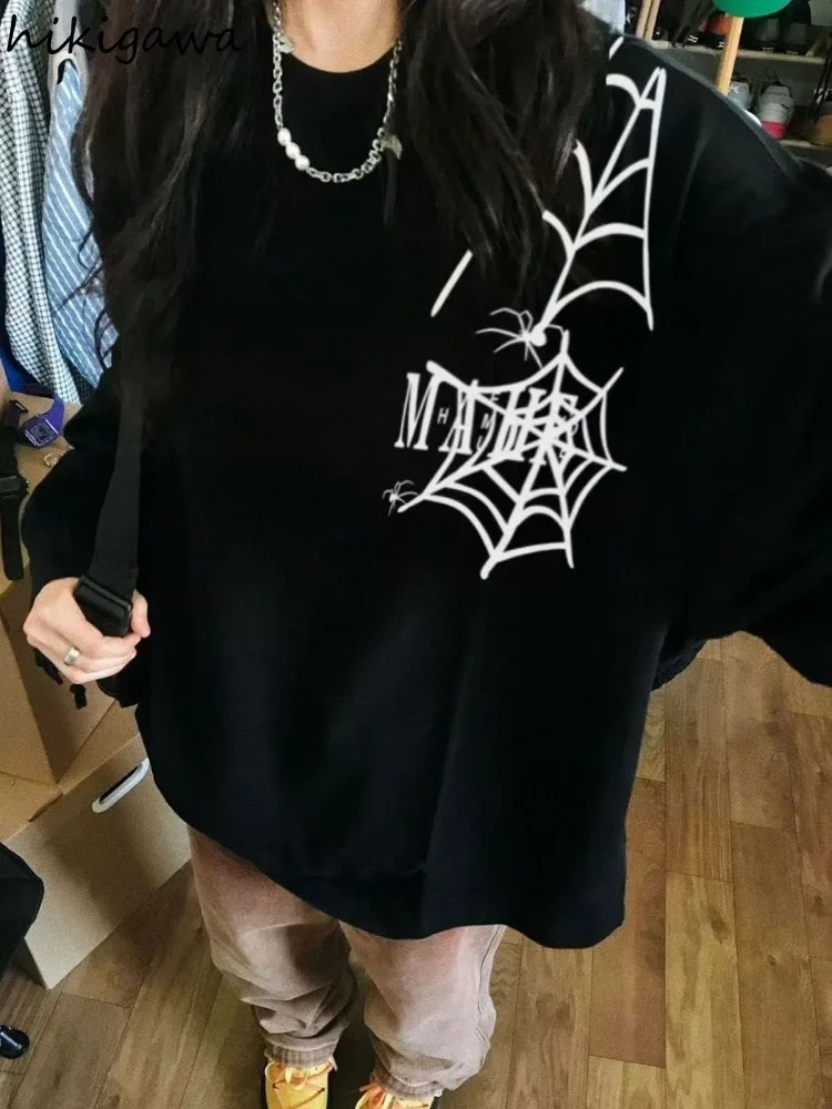 

Уличная одежда, футболки в стиле хип-хоп, женская одежда, футболки с принтом паука, большие топы Roap Mujer, модная корейская футболка Harajuku Y2k