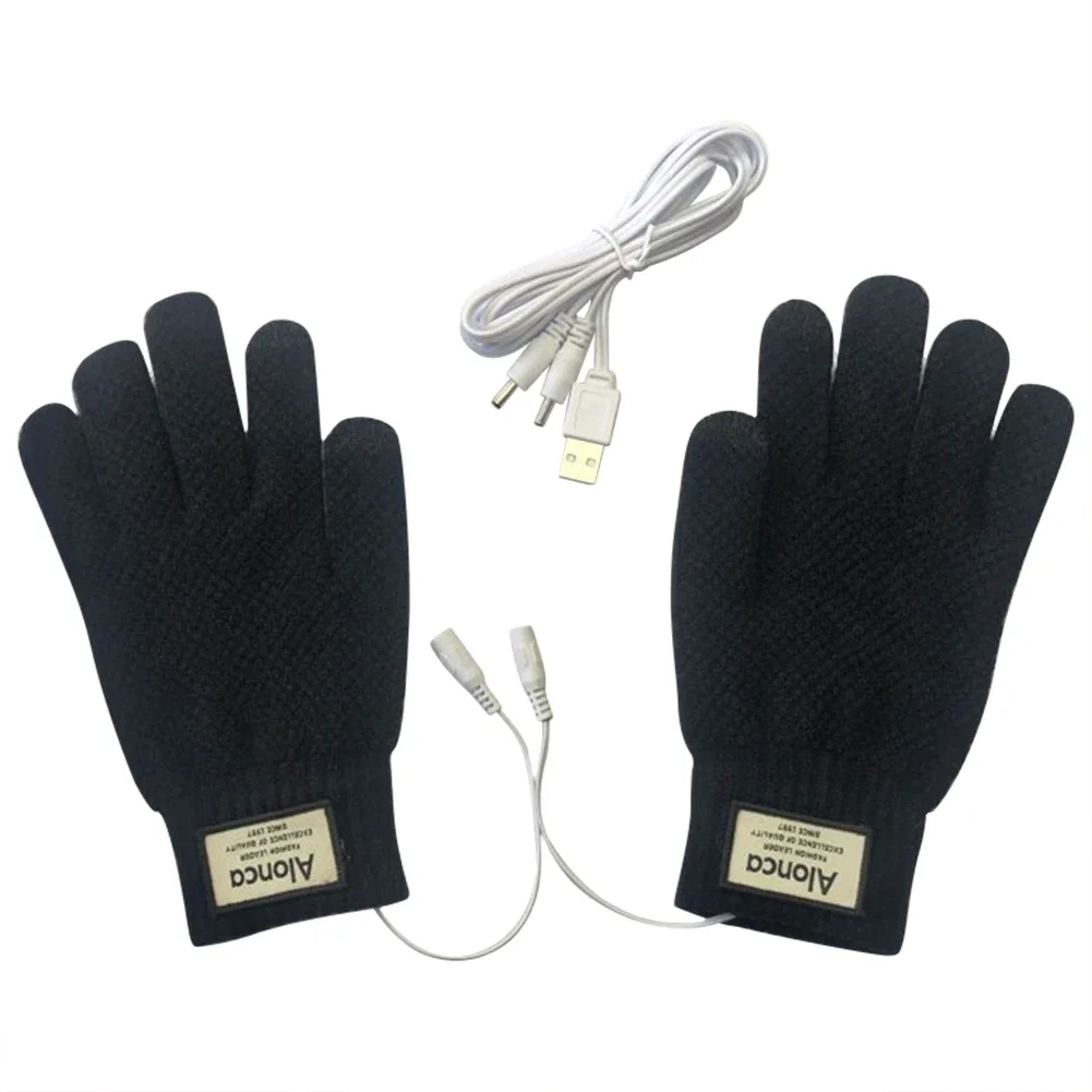 USB Warm Hand Heating Gloves Practical Windproof Constant Temperature Hand Warmer Soft Wearable Winter Mittens for Men