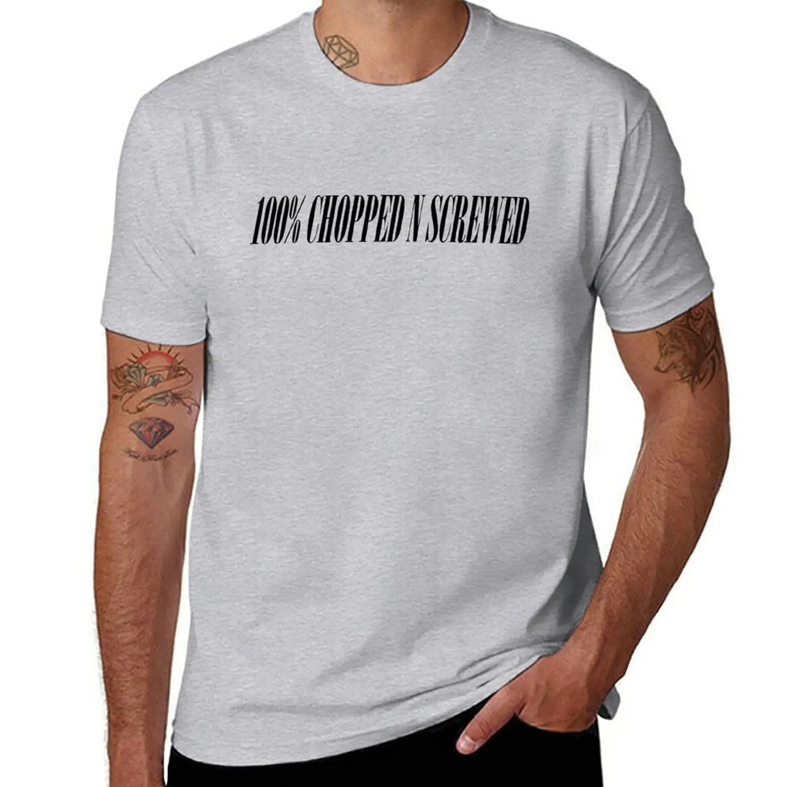 New 100% CHOPPED N SCREWED uvwx T-Shirt heavyweight t shirts Aesthetic clothing mens clothes