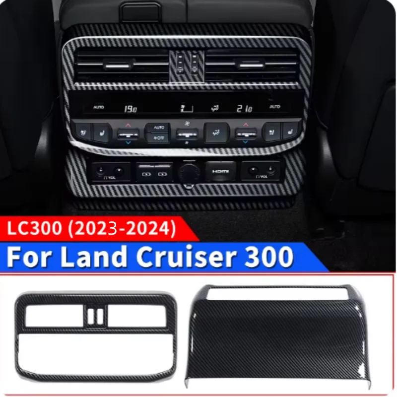 

For Toyota Land Cruiser 300 LC300 2023 2024 ABS Car Rear Seat Air Conditioning Outlet Vent Cover Trim Interior Accessories