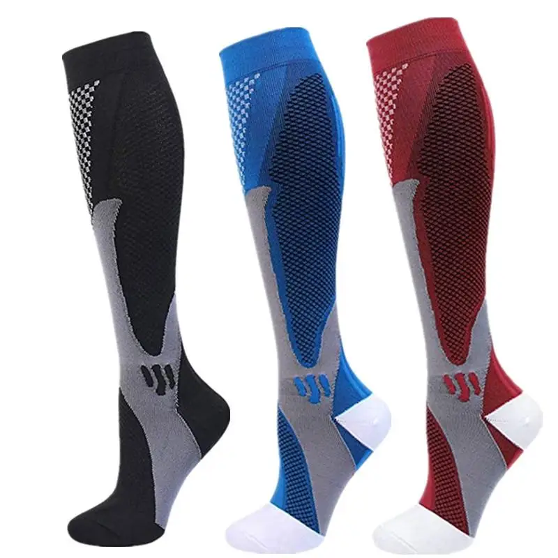 1/3 Paar Kompressionssocken Sportsocken Medizinische Pflegestrümpfe Verhindern Krampfadern Socken Schwangerschaft Stillen Sportlich Fußball – Detail 27