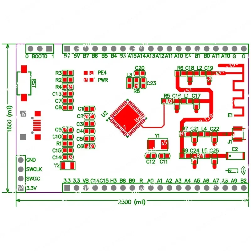 STM32WB55CGU6 MCU System Bluetooth Core Board Large Capacity New Product Development M4 Evaluation Board WB35