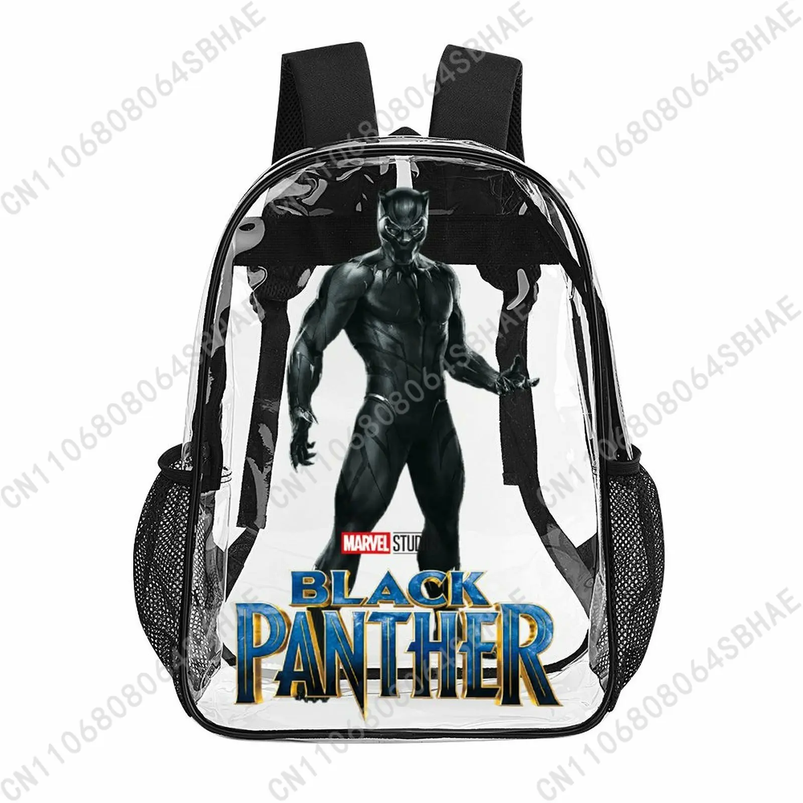 

Модный прозрачный рюкзак Marvel Black Panther, 17 дюймов, для мужчин, женщин и подростков, персонализированная прозрачная сумка из ПВХ, подарки, косплей