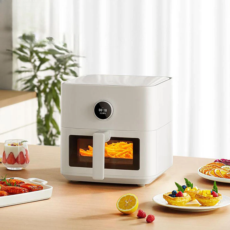 

Smart Air Fryer 5.5L Visible Window Electric Hot Air Fryers Oil Free Fryer Oven Oilless Kitchen Chicken Frying Home