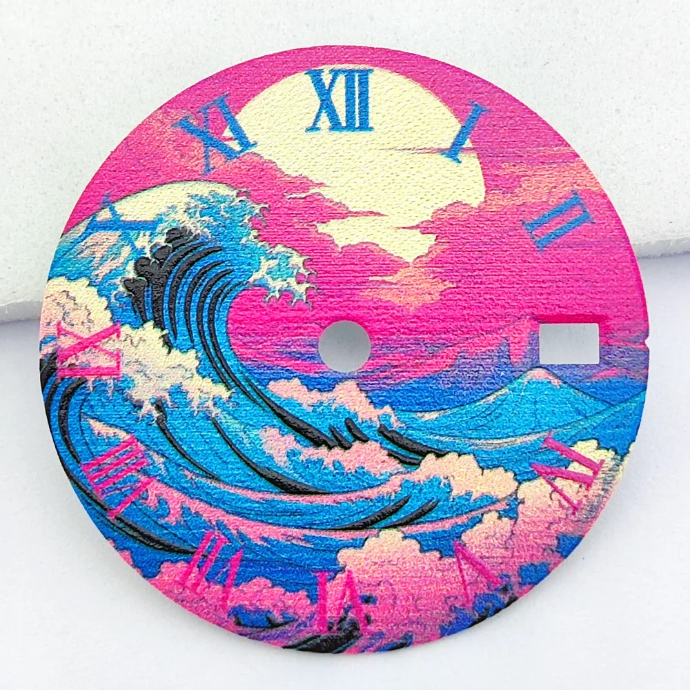 

Циферблат NH35, 28,5 мм, циферблат с римскими цифрами, шкала, запасные части для часов, аксессуары, циферблат часов NH35, волновой циферблат