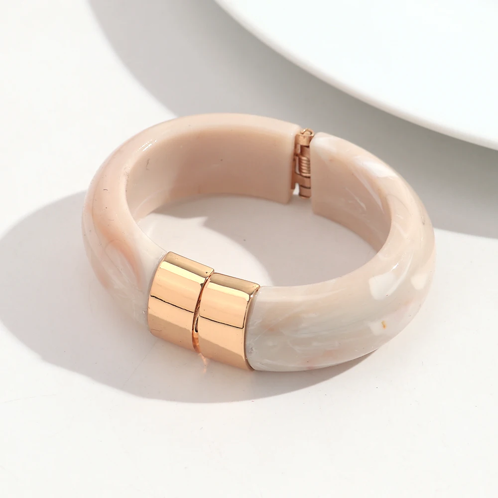 Modische Bunte Harz-Armreifen aus Edelstahl, Wasserdicht, Klobige Armbänder für Damen, Schmuckgeschenk 2026 – Detail 10