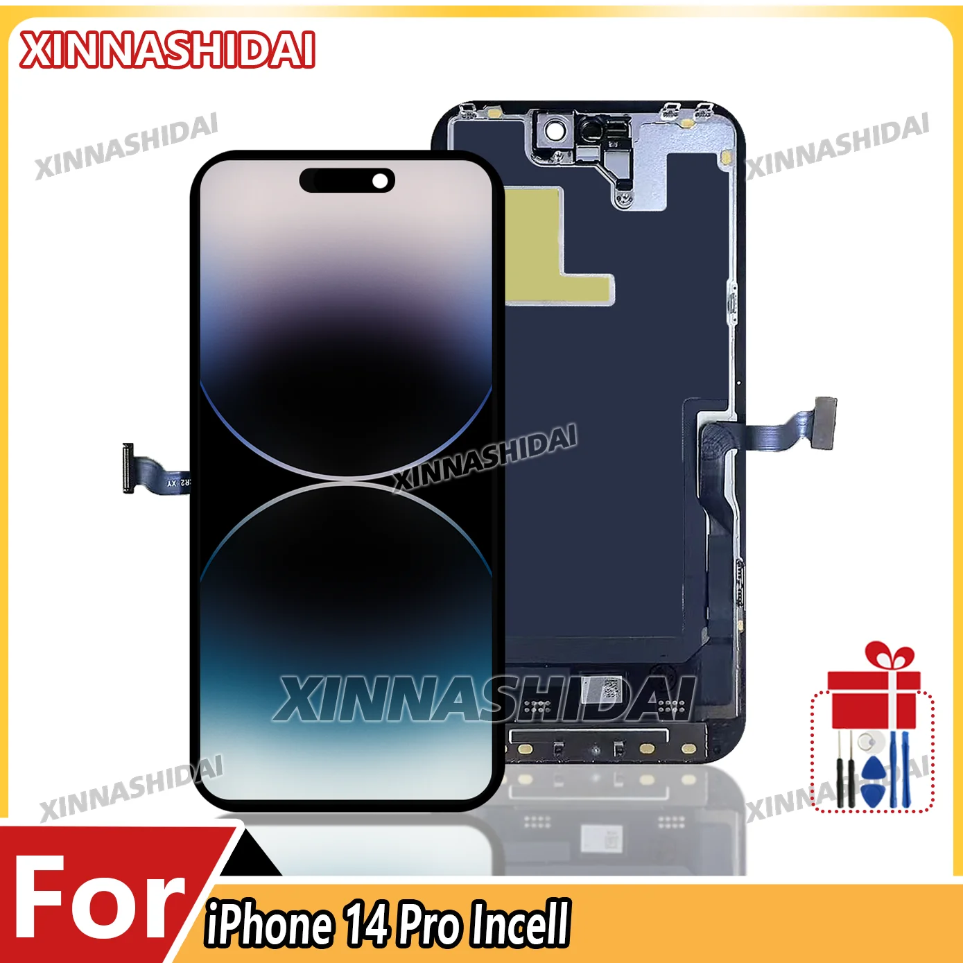 yZ[zAAA+ O[h̐Vi iPhone 14 Pro LCD 3D^b`XN[fW^CU[AZut iPhone 14 Pro LCDfBXvCp