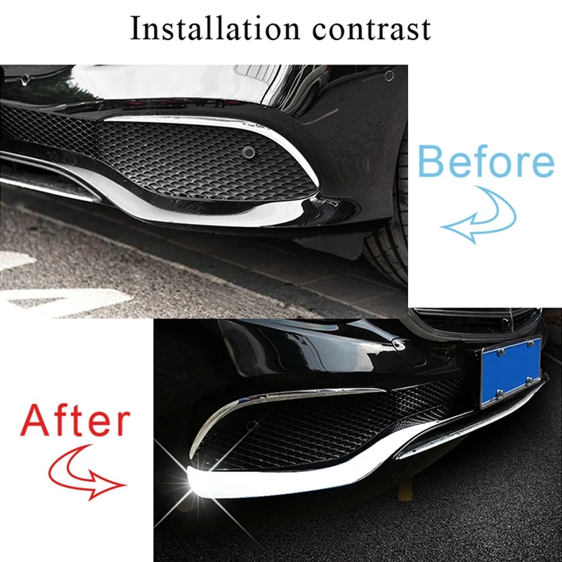 Per Mercedes Benz classe E W213 2016-2019 cromato ABS paraurti anteriore piastra Spoiler Spoiler copertura decorativa Trim