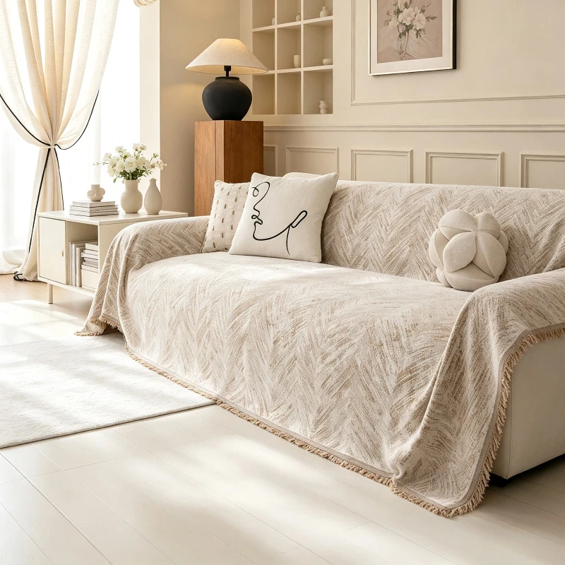 Cotton Sofa Cover Recliner Washable Protective Cover Thick Breathable Fabric Living Room Bed L-Shaped Sofa Cover Blanket
