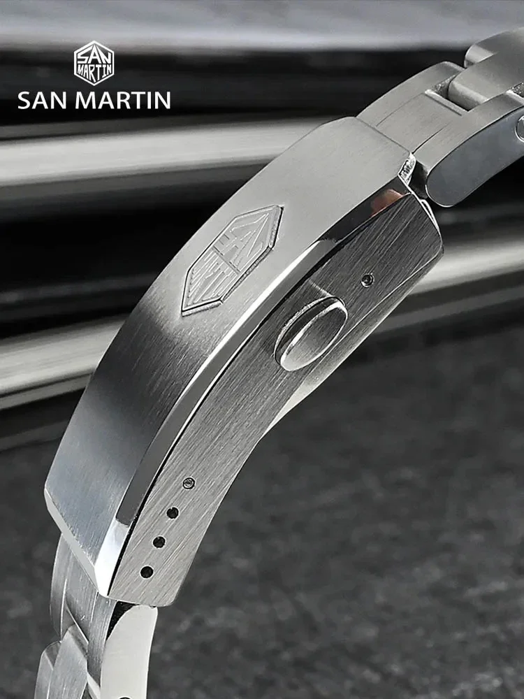 San martin 41mm herren taucher uhr luxus wassergeist pt5000 automatische mechanische saphir datum cyclops 20bar BGW-9 leuchtend sn019