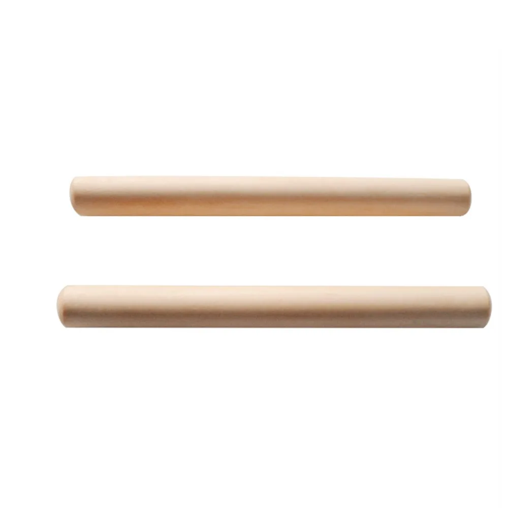 2PCS Premium Solid Wood Rhythm Sticks Wood Color Wood Claves Musical Sticks Party Activity