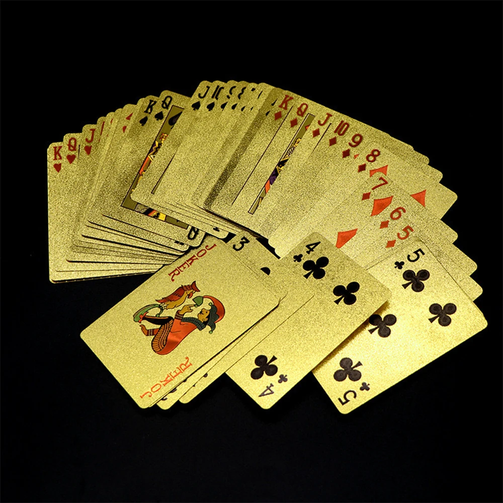 Gold Foil Poker Card Europe Style Plastic Playing Cards Waterproof Card Game Props Magic Tools Holiday Collectibles Party Gifts