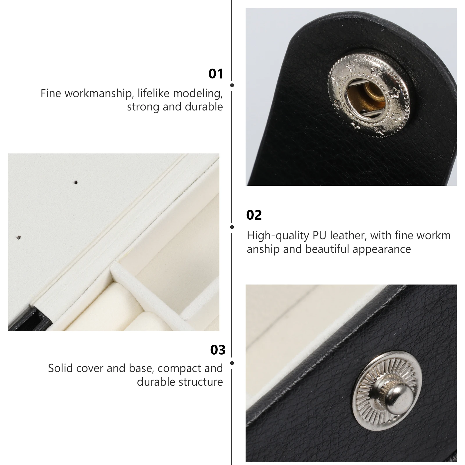 

1 pc PU Jewelry Storage Box Vintage Travel ganizer Earring Necklace Holder Portable Compact Soft Lined for Home