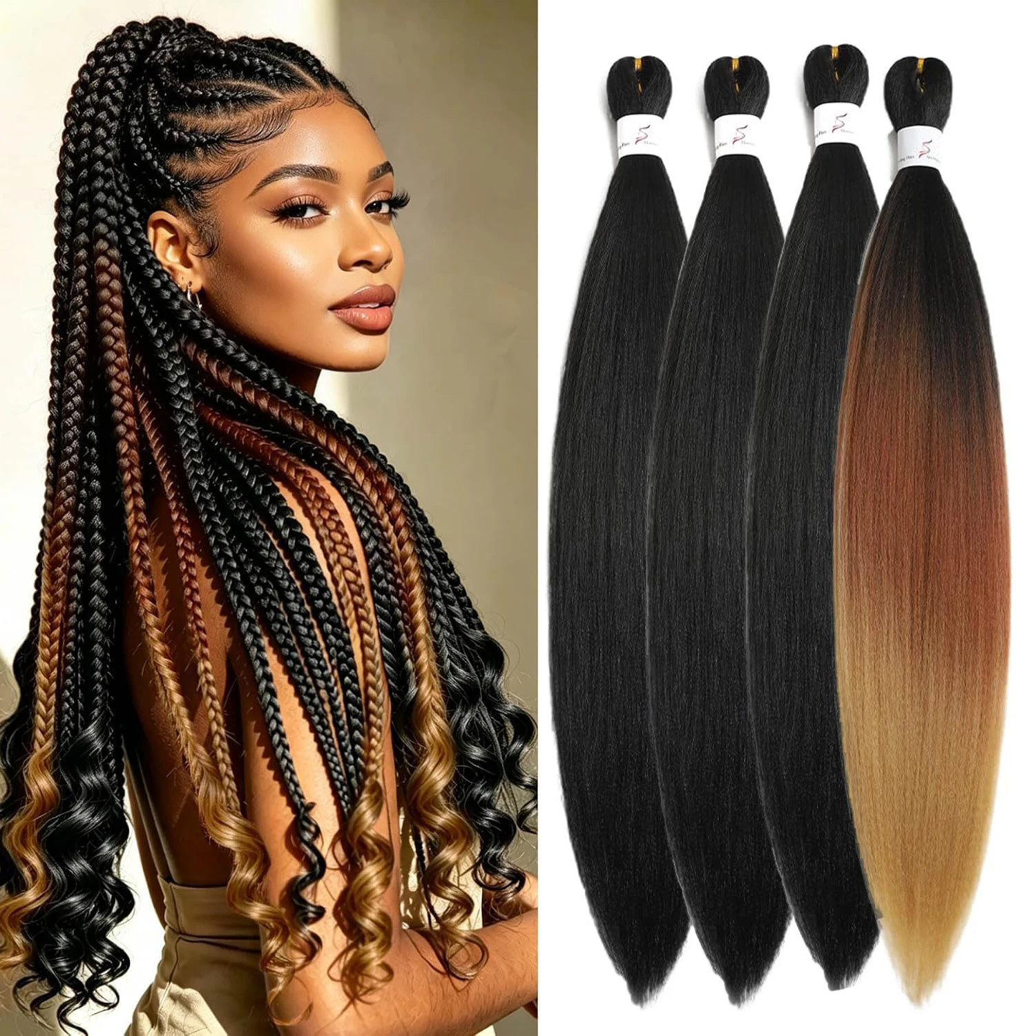 cabelo-para-trancas-pre-esticado-trancas-longas-4-pacotes-22-polegadas-sintetico-macio-sem-coceira-sem-emaranhados-resistente-a-Agua-quente-para-trancas-box
