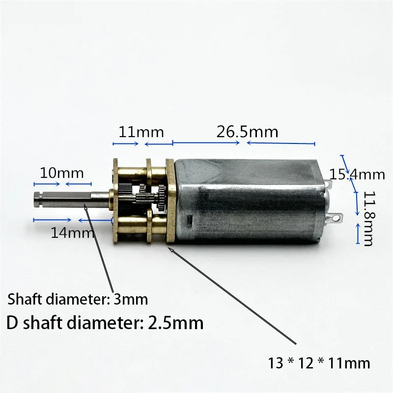 DC 3V 5V 7.4V Micro Mini 050 Gear Motor 13GA-050 140rpm Slow Speed High Torque Worm All Metal Gearbox Motor