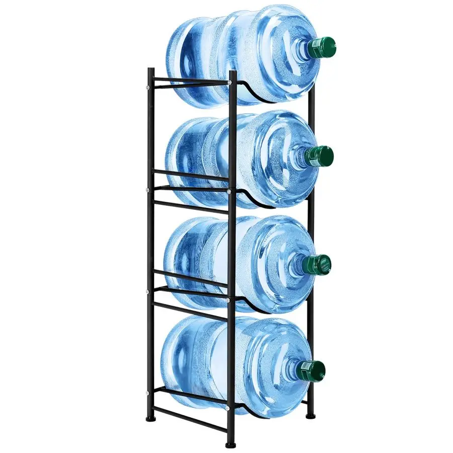 

5 Gallon Water Cooler Jug Rack, 4 Tier Detachable Water Bottle Storage Rack, Heavy Duty Water Bottle Organization for Home, Offi
