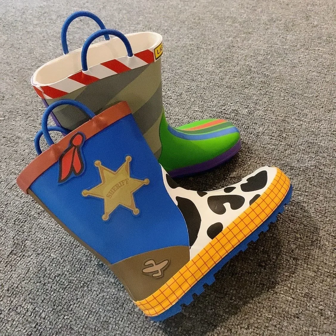 Disney cartoon kids Toy Story Rain Boots Student Rain Boots Children's  Fashion  Shoes Non-Slip Short shoes