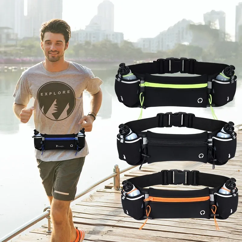 Man/Woman Marathon Trail Running Waist Pack For Phone Water Bottle Sports Fanny Pack Fitness Dual Pocket Running Belt Waist Bag