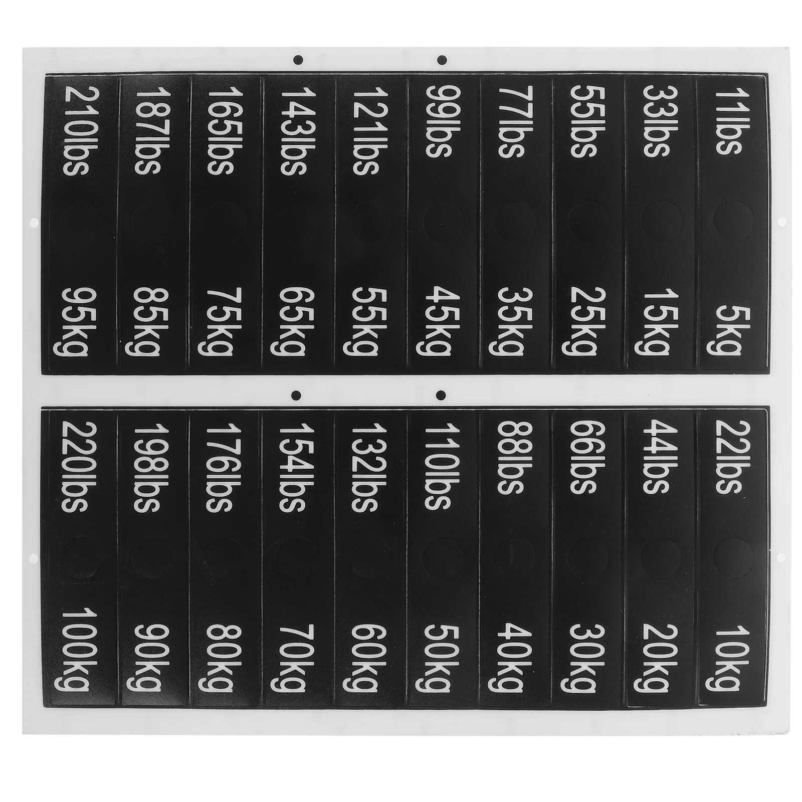 Weight Label Tag Labels Gym Equipment Accessories Applied Multipurpose Tags Pvc Self-adhesive Sticker Tabs Stickers Black