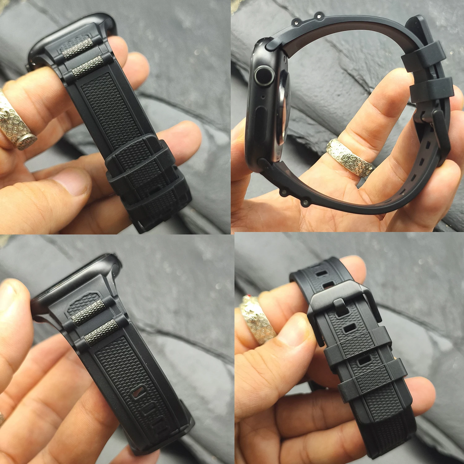 

High end rubber strap for Apple Watch Ultra 49mm strap S10 46mm 45/44/42mm men's high-quality strap for iwtach series S3 987654