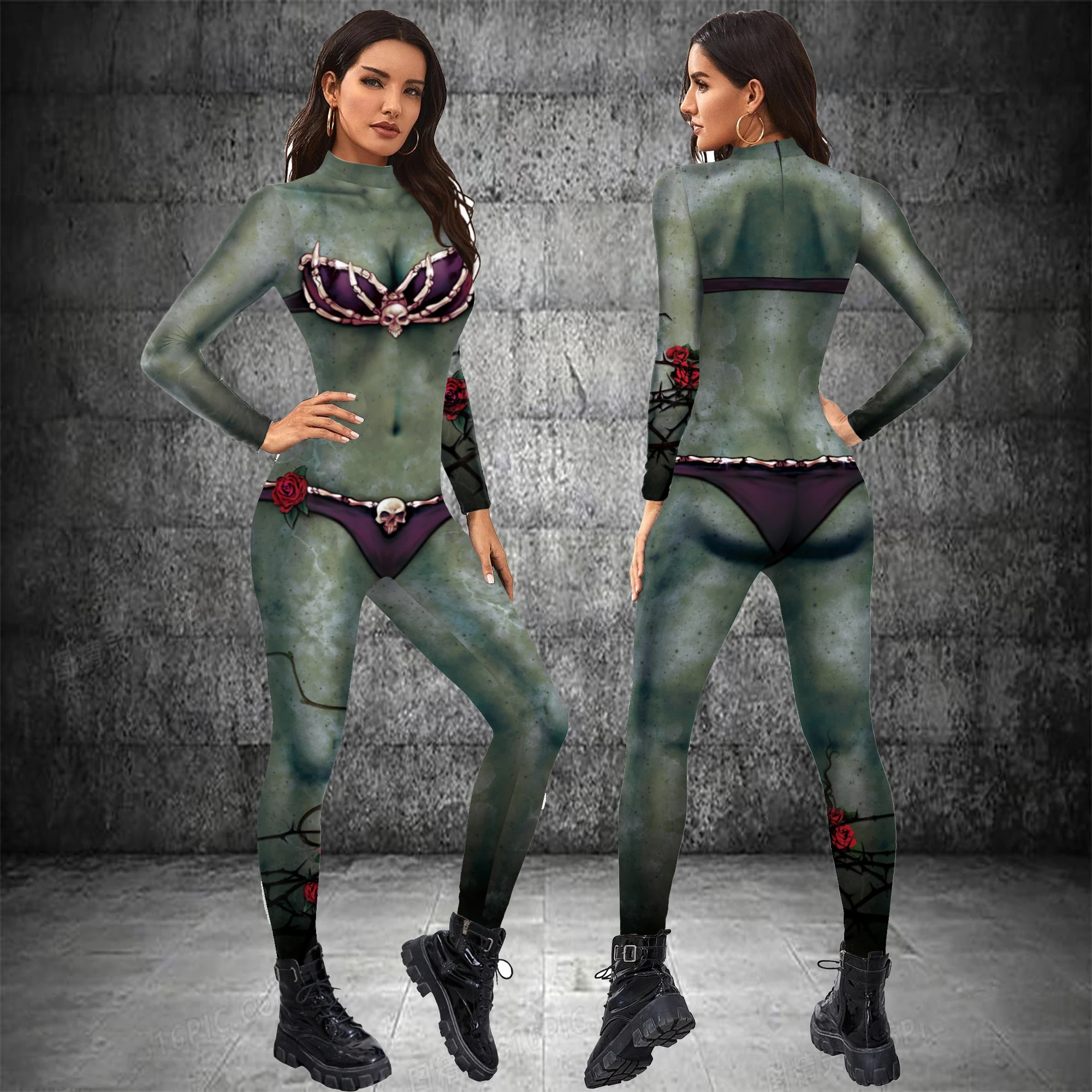 Zawaland sexy sereia princesa bodysuits cosplay trajes das mulheres 3d impresso festa clube moda corpo magro macacão zentai terno