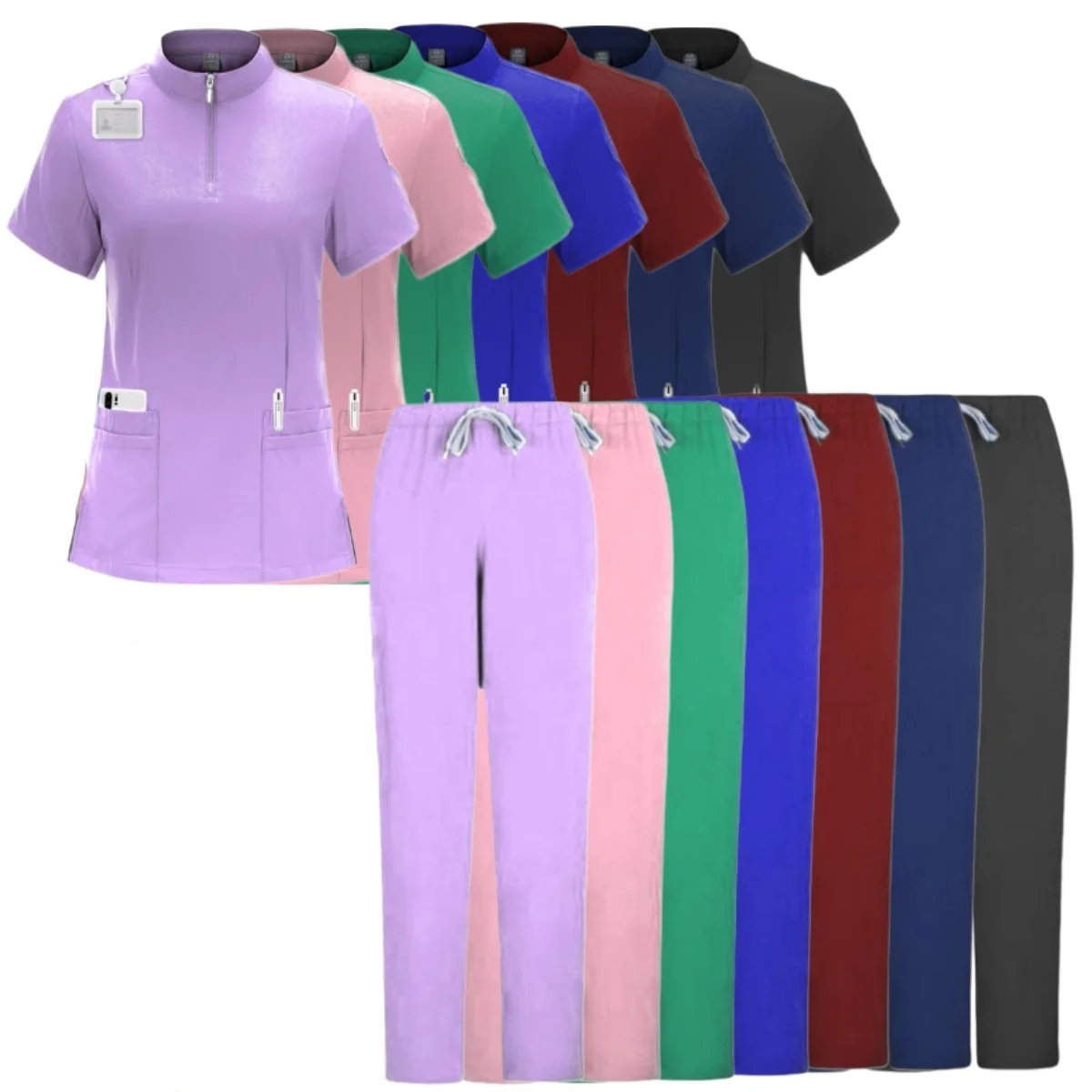 Neue elastische Krankenhaus uniformen Peelings medizinische Labor kittel Krankens ch wester Uniform Unisex Peeling Anzug medizinische Kleidung für Frauen Jogger Set