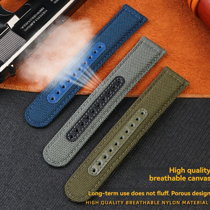 سوار ساعة من قماش النايلون للرجال والنساء ، حزام ناعم ، سوار عالمي ، مناسب لللونجين ، سايكو ، هاملتون ، تيميكس ، 20 ، 21 ، 22