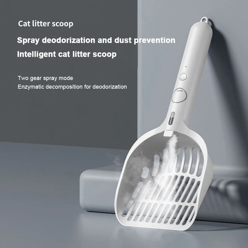 Spray Deodorizing Cat Litter Shovel,Dustproof Tofu Moistening Earth Sand Shovel Excrement Artifact Cat Litter Scoop Pet Supplies