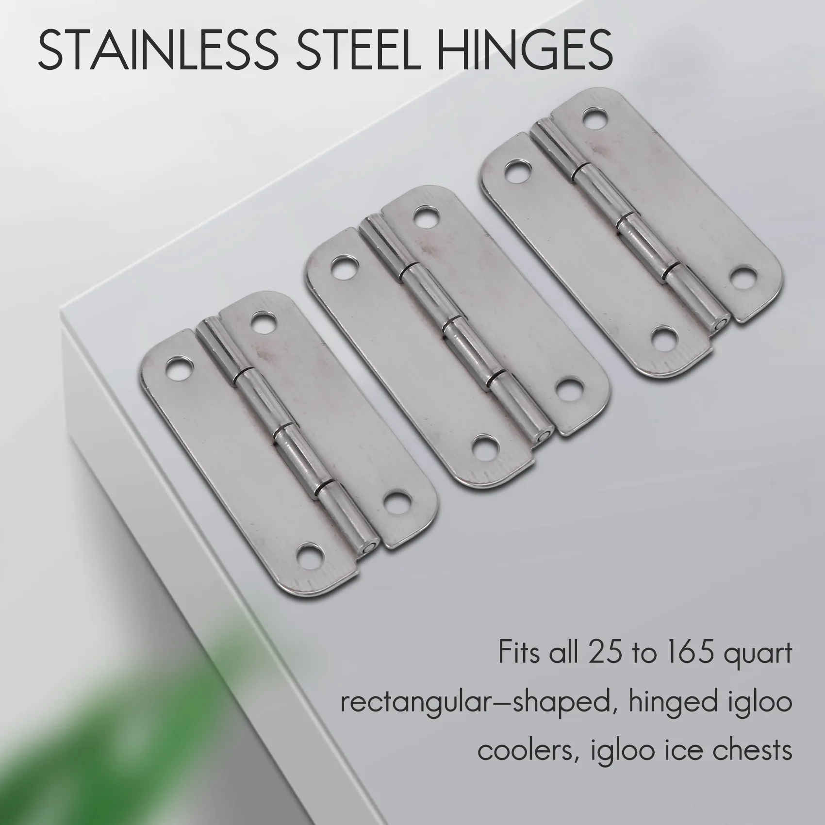 3Pack Cooler Stainless Steel Hinges for Ice Chests, Cooler Stainless Steel Hinges Replacement Set with Screws