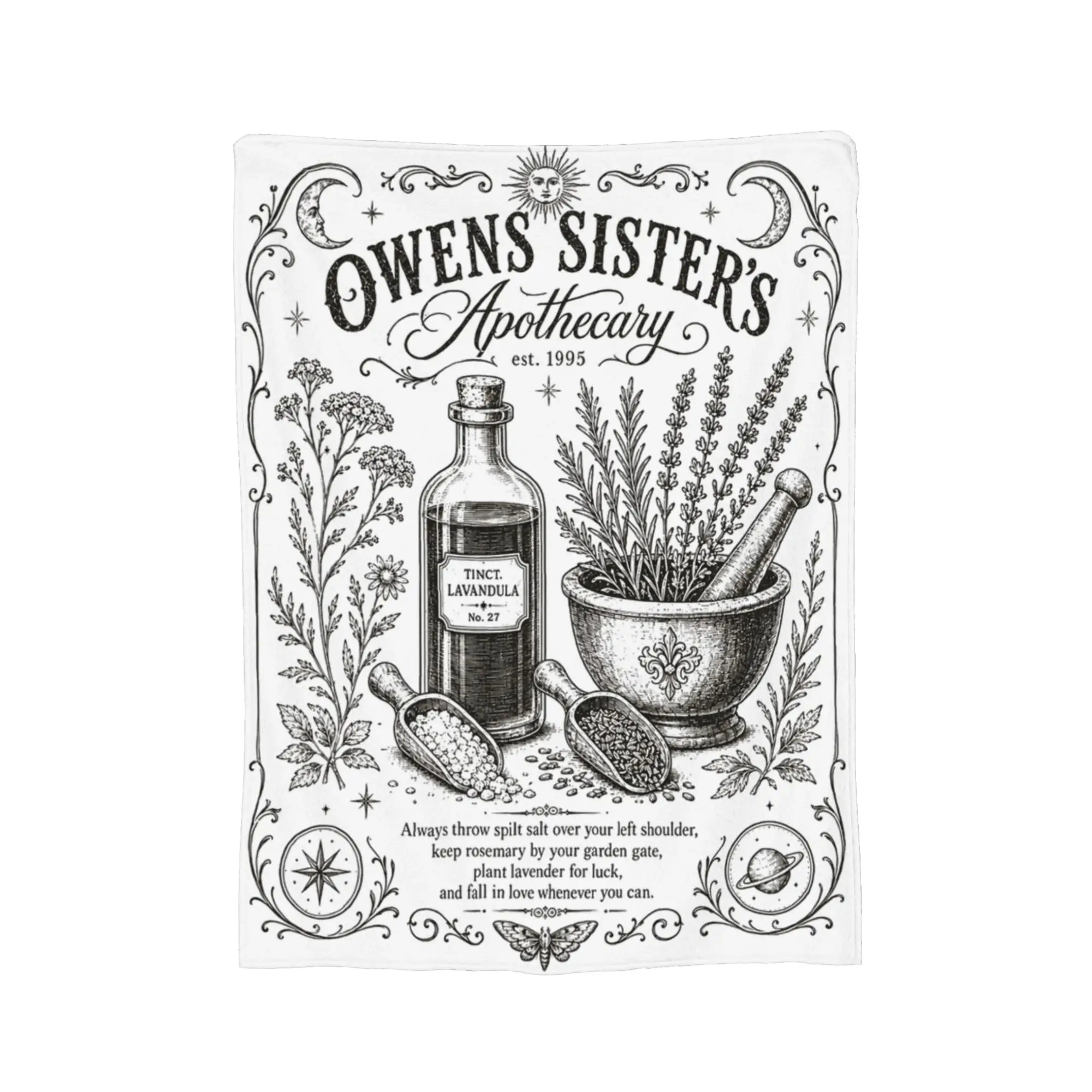 Owens Sisters Apothecary Halloween Practical Magic Blanket Fleece Textile Decor Super Warm Throw Blanket for Bedding Bedspread