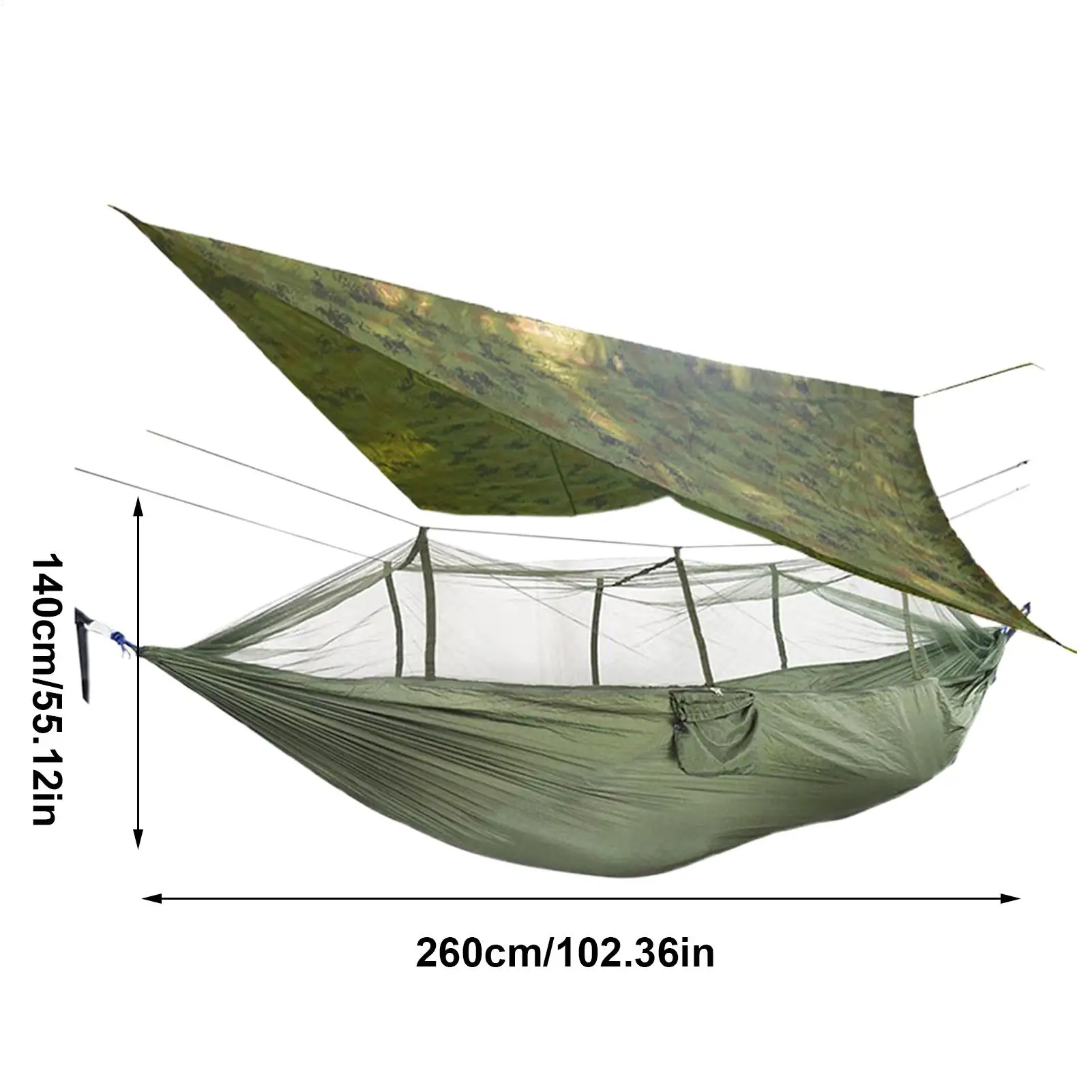 Camping Hammock Fly Net Waterproof Roof Fly Net Netting Waterproof Protective Mesh For Fishing Patio Backyard Garden Outdoor