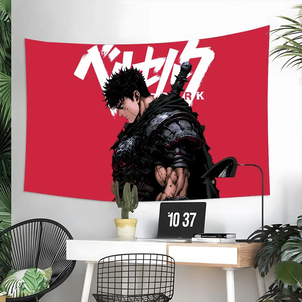 Famous Anime B-Berserk Tapestry Microfiber Tapestry Wall Hanging Decor for Bedroom Living Room Home Outdoor Festival