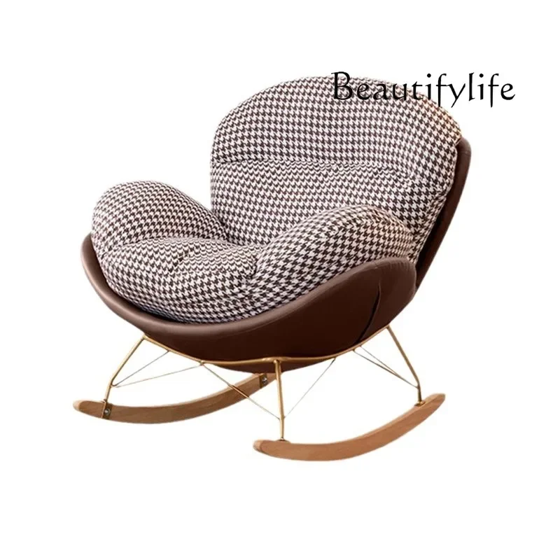 X36 Lazy Sofa Rocking Chair Household Living Room Recliner Balcony Bedroom Leisure Single Eggshell Chair