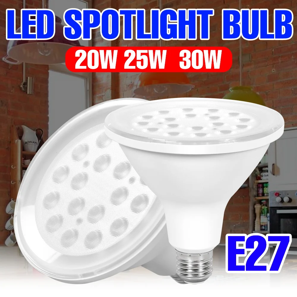 

Светодиодная лампа для внутреннего освещения 30 Вт, E27/E26, потолочный светильник 220 В, высокая яркость, прожектор для гостиной, спальни, кухни, офиса, кабинета