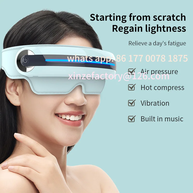 Customizable Eye Massager with Heat Vibration Compression Massage Help Puffy and Dry Eyes-Rechargeable Heated Migraine Mask