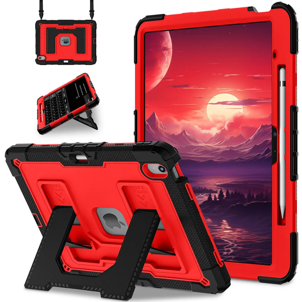 

Shockproof Case for iPad Air13 M4/M3/M2 2026 2025 2024 13" with Pencil Holder Stand Cover Four Corner Anti-Drop Protective Shell
