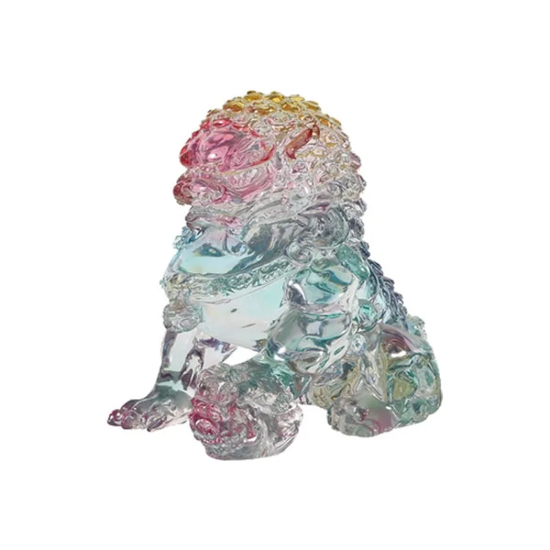 New Chinese light luxury transparent lion ornament model room study entrance bogu frame decoration