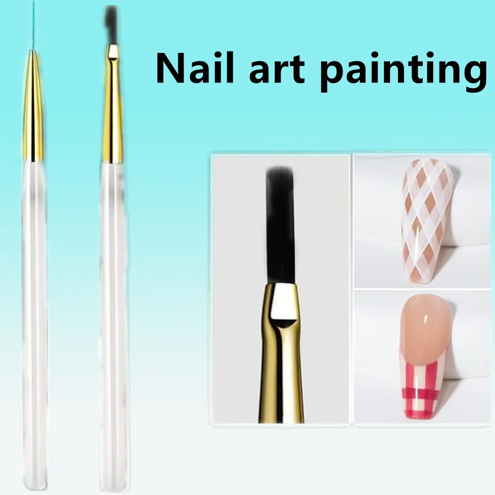 

1PCS Plaid Line Grid Pattern Drawing Pen Nail Art Brushes Set for DIY UV Gel Extension Painting Supplies