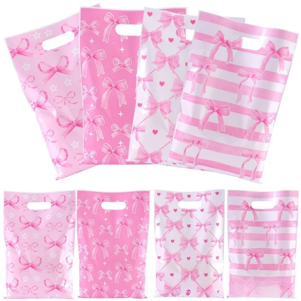 10–60 Stück rosa Schleifen-Dankeschön-Tragetaschen, geeignet für Geburtstagsfeiern, Karneval, Hochzeit, Weihnachten, Neujahr, Jahrestag, Muttertag – Detail 1
