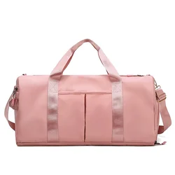 Bolsas de gimnasio de nailon impermeables para hombre y mujer, bolso de viaje para entrenamiento físico, esterilla de Yoga, bolsa deportiva con compartimento para zapatos