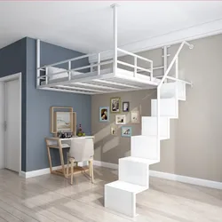 European suspended bed splicing bed, iron hammock, duplex second floor wall mounted loft, double person small apartment elevated