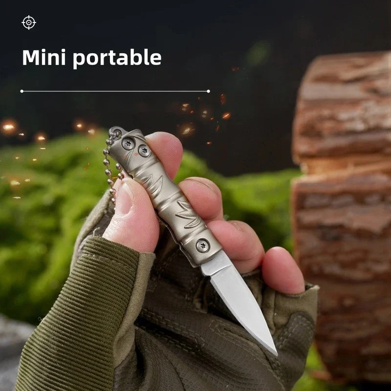 Folding Fruit Knife Outdoor Stainless Steel Folding Knife Zinc Alloy Knife Portable Mini Portable Knife Keychain