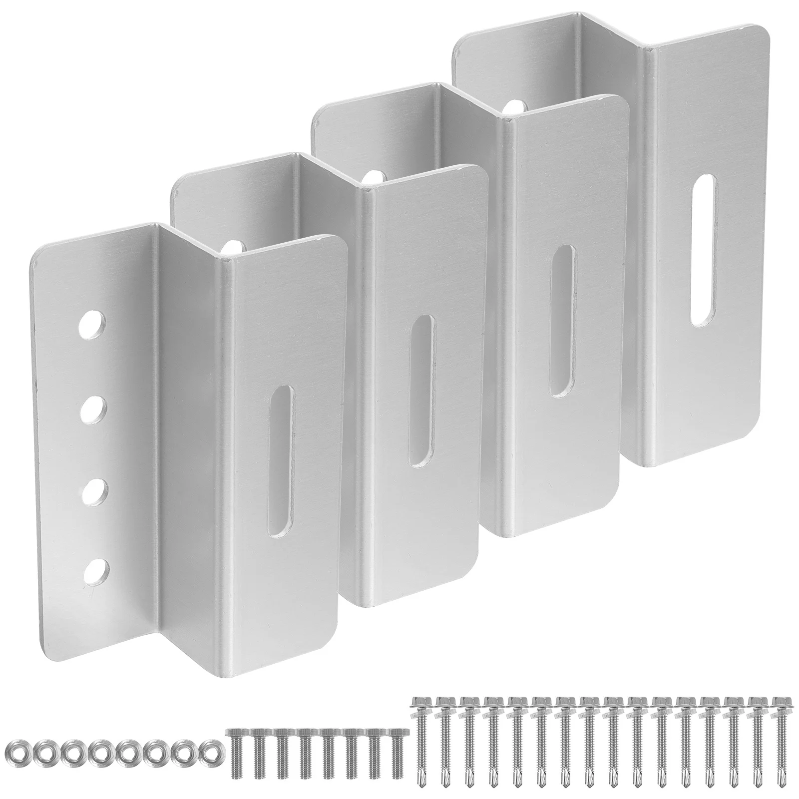 

4 Pcs Brackets Solar Panel Holders Z Mounting Aluminum Alloy Roof Mounts Silver Rv