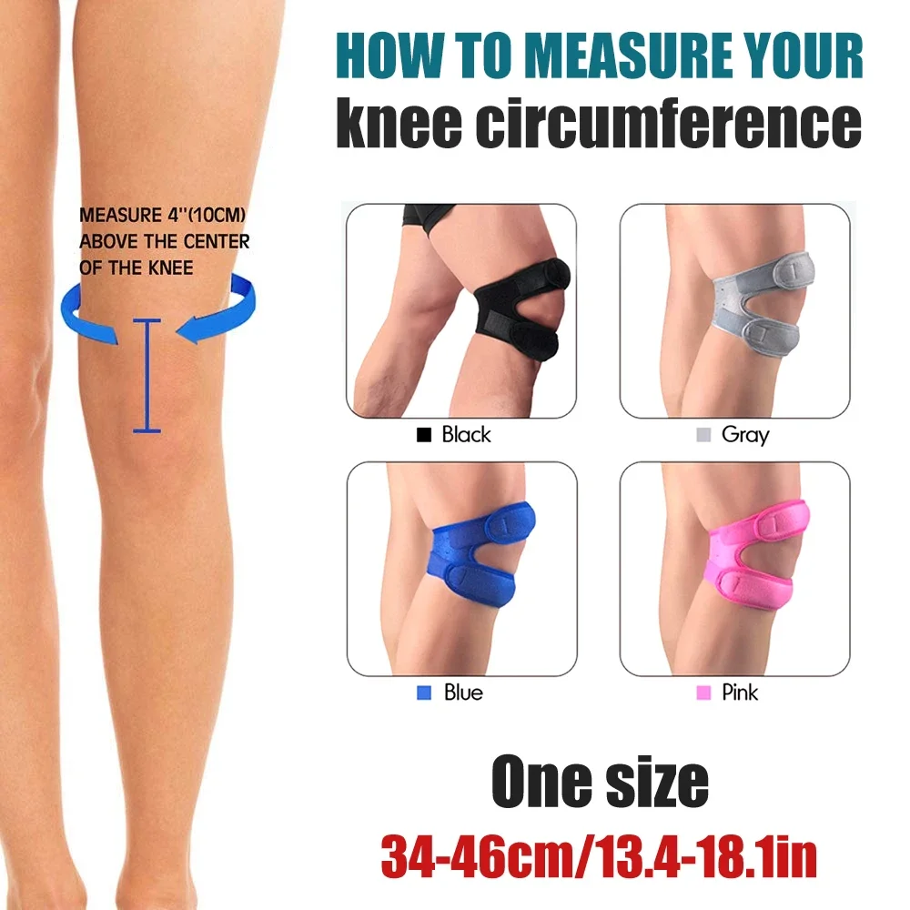 Tcare 1 PCS Sports Kneepad Double Patellar Knee Patella Tendon Support Strap Brace Pad Protector Open Knee Wrap Band Fitness Men