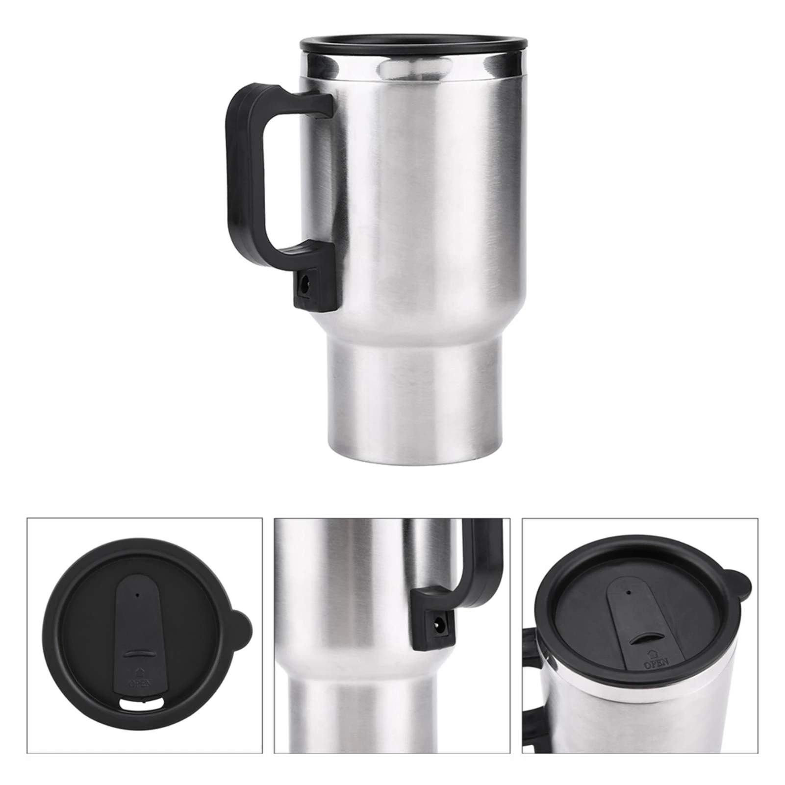 12V 450ml Electric Incar Stainless Steel Travel Heating Cup Coffee Tea Car Cup Mug Travel Heating Cup