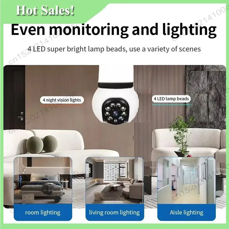 

-FDDT Wifi 8MP Lamp Bulb E27 LED Smart IP Surveillance Camera With Two-Way Audio, Color Night Vision, And 360° AI Tracking