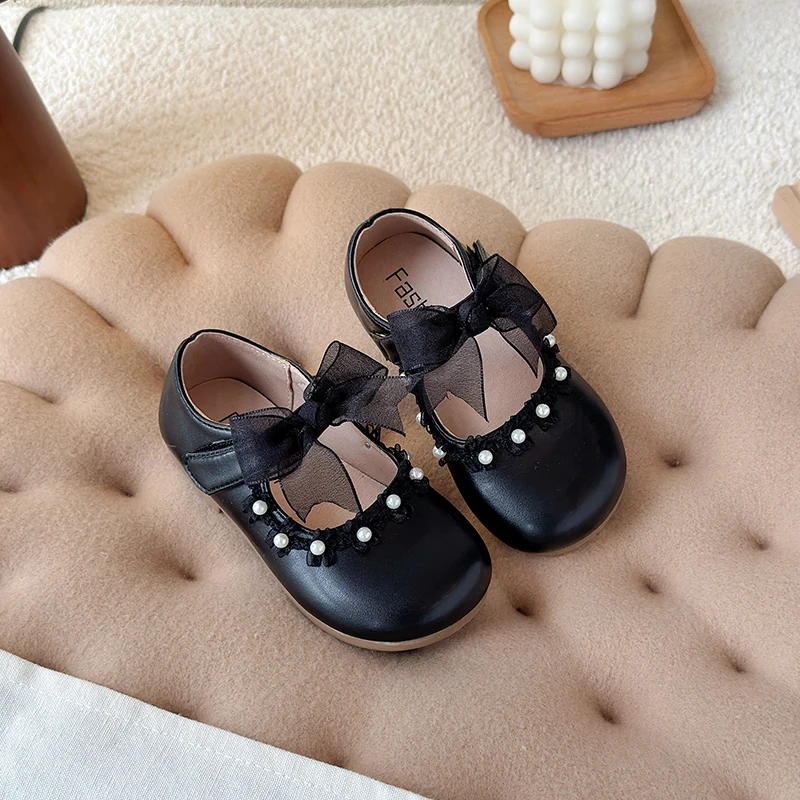 ربيع الخريف الفتيات أحذية Bowknot أزياء الأطفال أحذية الزفاف أنيقة الأميرة الاتجاه الاطفال عارضة الأحذية المسطحة #6