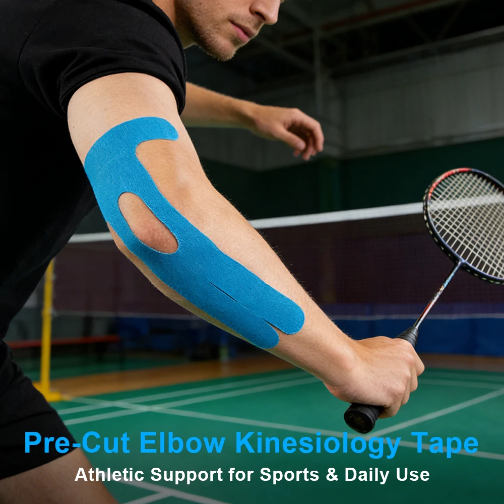 5/10/15/20Pcs Precut Kinesiology Tape for Elbow, Elastic Elbow Support Stability, Waterproof Hypoallergenic Athletic Tape