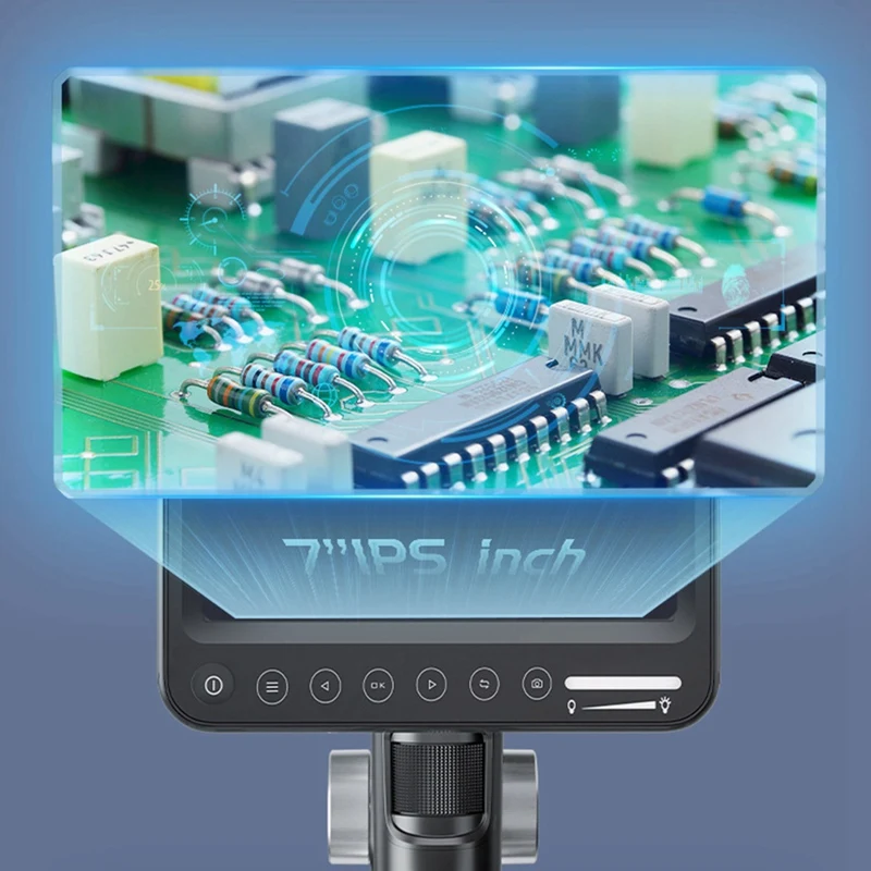 ABSJ-กล้องจุลทรรศน์ดิจิตอล 7 นิ้ว LCD 1200X ซูม 12MP HD Professional กล้องจุลทรรศน์อิเล็กตรอนสําหรับบัดกรีซ่อมโทรศัพท์กล้องจุลทรรศน์